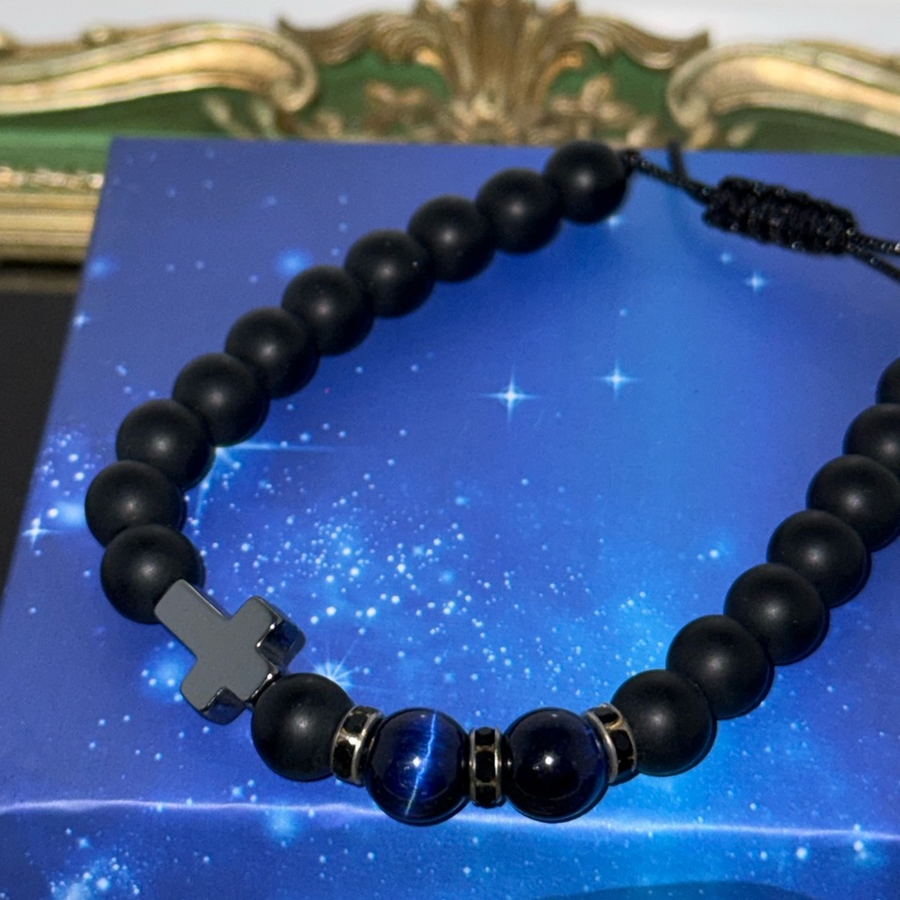 Beaded Cross adjustable bracelet